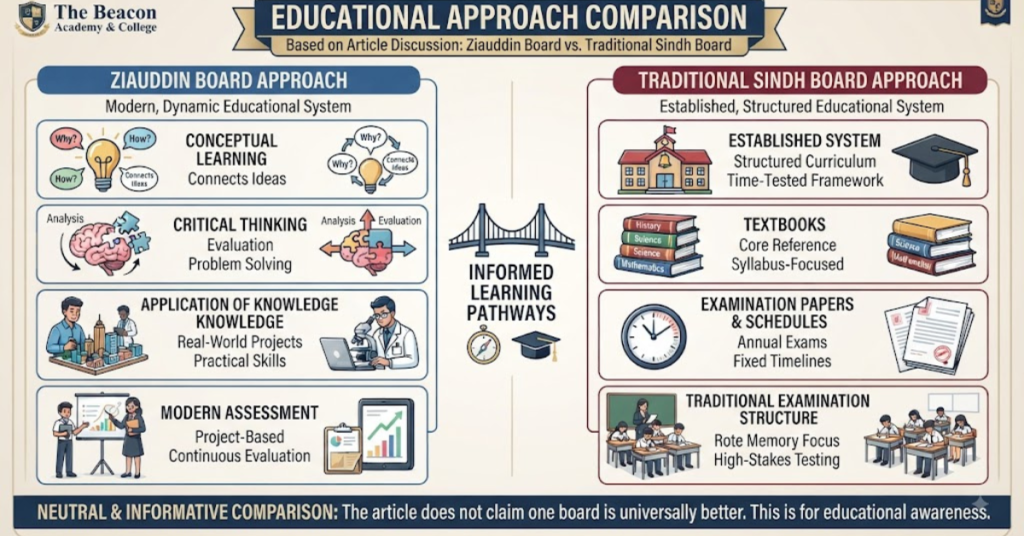Ziauddin Board vs Sindh Board learning and examination approach comparison