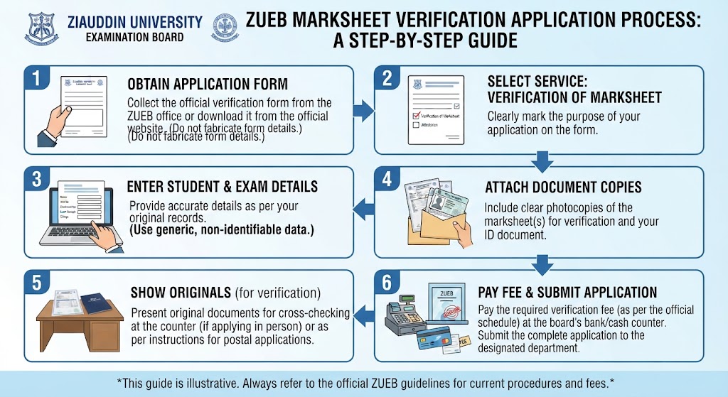 How to apply for Ziauddin Board marksheet verification step by step