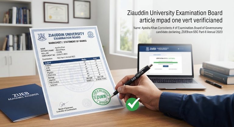 Ziauddin Board Marksheet Verification