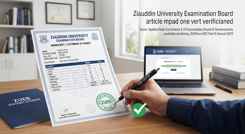 Ziauddin Board Marksheet Verification