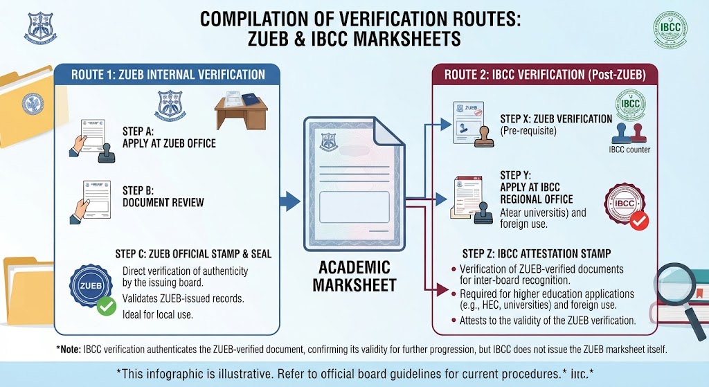 Ziauddin Board marksheet verification for IBCC and academic document verification
